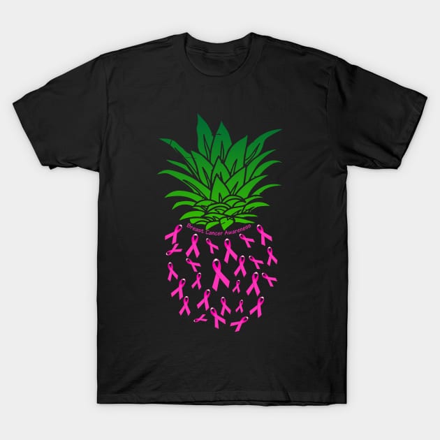 Pineapple Breast Cancer Awareness T-Shirt by heryes store